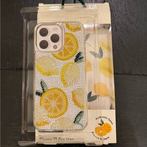 MVMT Lemon Lemons Fruitiful Spring Summer Beaded iPhone 15 Pro Max Case New
